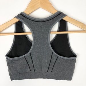 Gray and Black Racerback Sports Bra